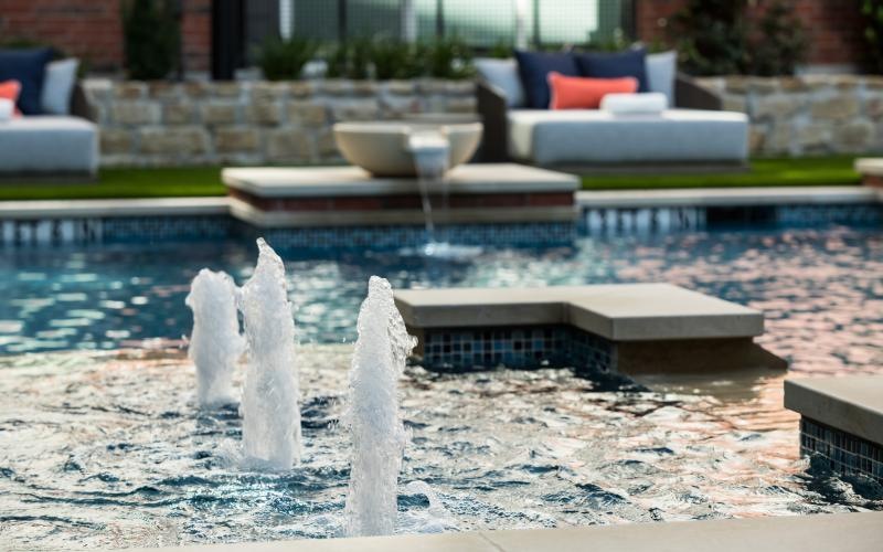 a fountain with water shooting up