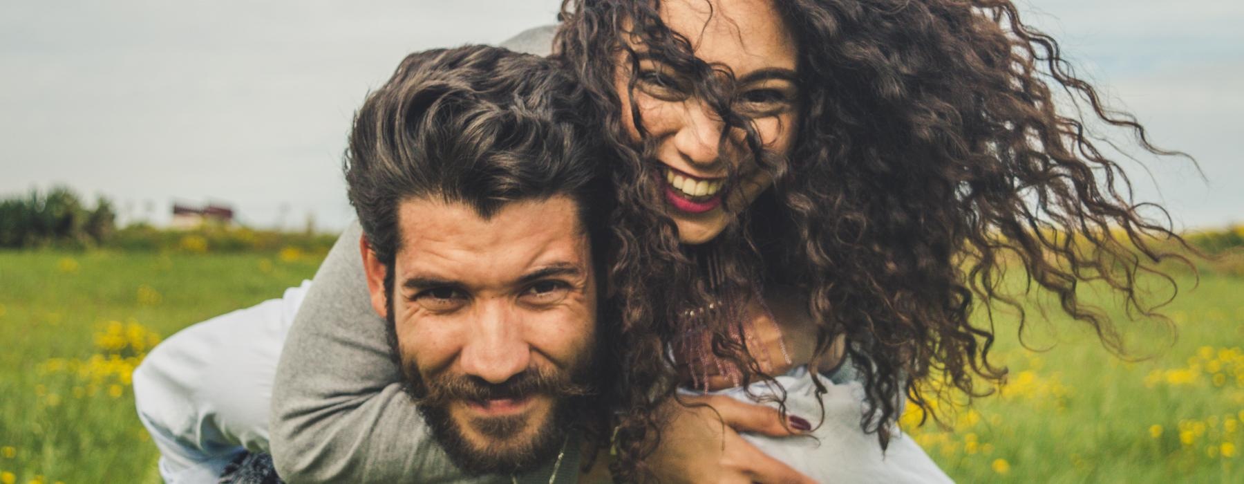 a man hugging a woman