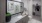 a bathroom with a large mirror